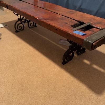 Wood And Wrought Iron Coffee Table 60 X 18 X 16