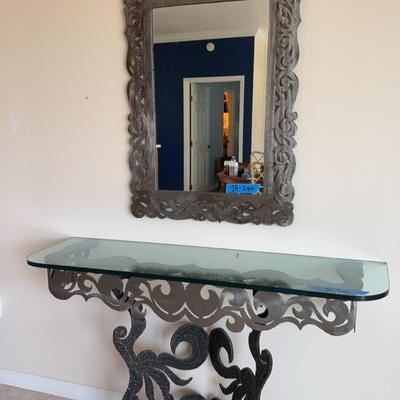 Sofa, Table And Mirror Combo – Metal And Iron& Glass