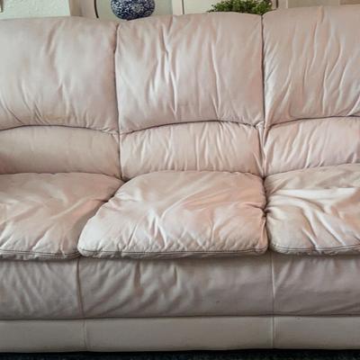 White Leather Sofa 99x36x39