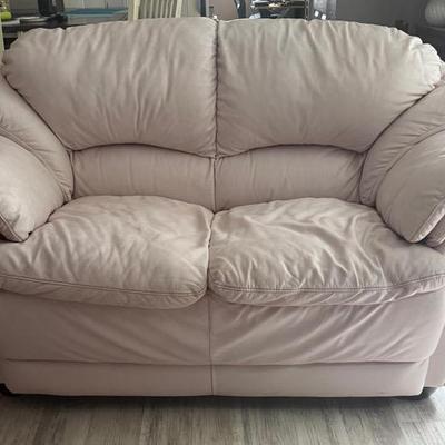 White Leather Loveseat