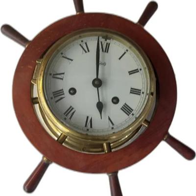 Antique Schatz Ships Wheel Porthole Style Clock
