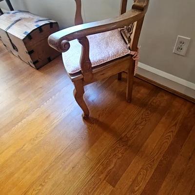 Antique Lyre Back Wooden Armchair Made in Guatemala
