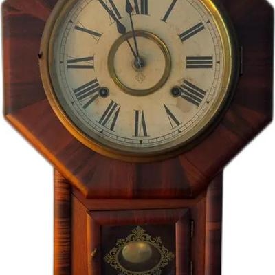 Antique C 1875 Ansonia Regulator Short Drop Wall Clock
