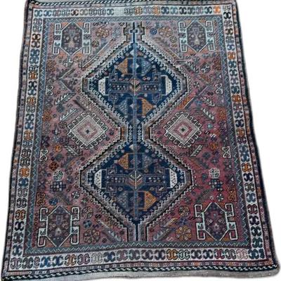 Vintage Hand-Knotted Iranian 100% Wool Oriental Rug - 5’4” x 4’1”
