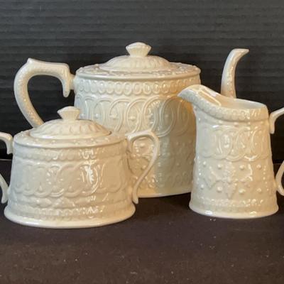 Teapot, Cream & Sugar By Twos Company