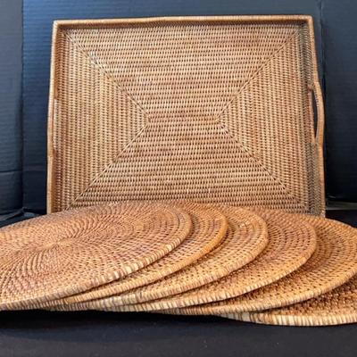 Rattan Placemats & Serving Tray