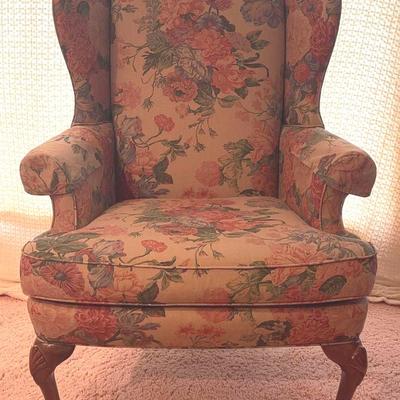 Sherrill Queen Anne Style Wingback Chair