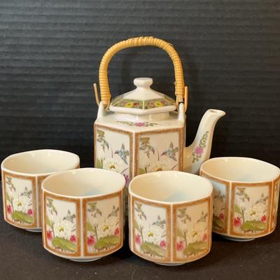 Hexagonal Asian Inspired Teapot + Cups By Andrea By Sadek