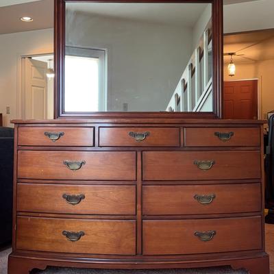 Drexel Bow Front Dresser with Mirror