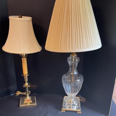 Crystal  and Brass Table Lamps
