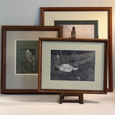 Framed Hugh G Rivière & Andrew Wyeth Prints Of People & More