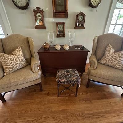 Sale Photo Thumbnail #14: Sherrill Pair of Wing Back Chairs