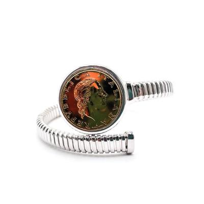925 Sterling Silver Italian Coin Bracelet