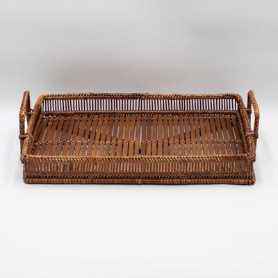 Handmade Wicker Tea Tray with Handles