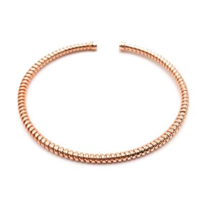 Rose Gold Plated Corrugated Bracelet