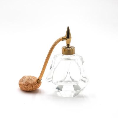 Vintage Art-Deco Glass Perfume Bottle with Atomizer