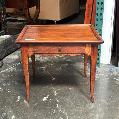 Wood Side Table with Hidden Drawer