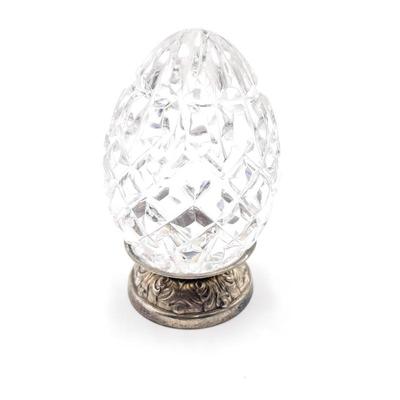 Waterford Cut Crystal Egg with Silverplated Base