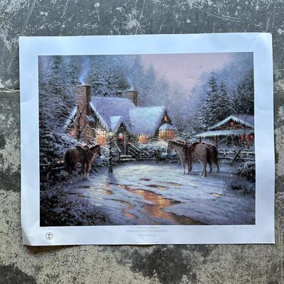Thomas Kinkade AP Lithograph 1996 Placerville Christmas Memories II