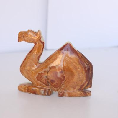 Hand Carved Onyx Camel Sculpture