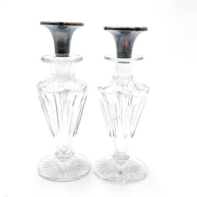 Art-Deco Glass and Silverplate Perfume Bottles
