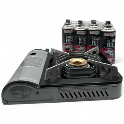 Portable Butane Stove with Fuel and Carrying Case