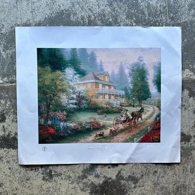 Thomas Kinkade Lithograph 1992 Apple Hill Victorian