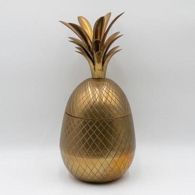 Solid Brass Pineapple-Shaped Container