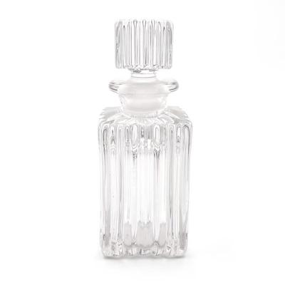 Square Pressed Glass Perfume Bottle with Stopper