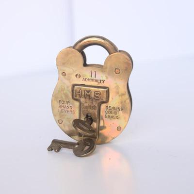 Vintage H.M.S. Old English Admiralty Padlock