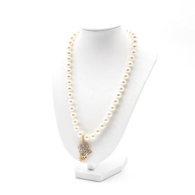 Nolan Miller Gold Plated Rose Pendant Necklace