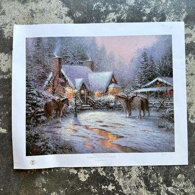Thomas Kinkade AP Lithograph 1996 Placerville Christmas Memories II