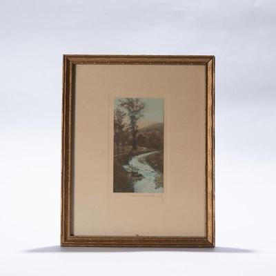 Pair of Wallace Nutting Hand-Tinted Landscape Photographs