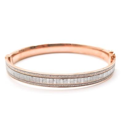 Rose Gold Plated 925 Sterling Silver Bangle Bracelet