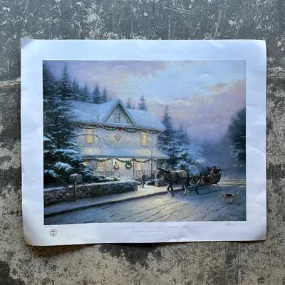 Thomas Kinkade Lithograph 1994 Placerville Victorian Christmas IV