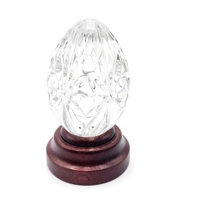 Waterford Cut Crystal Egg with Wooden Base