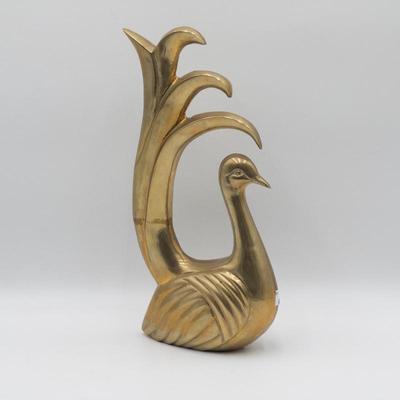 Vintage Dolbi Cashier Brass Art Deco Peacock Sculpture
