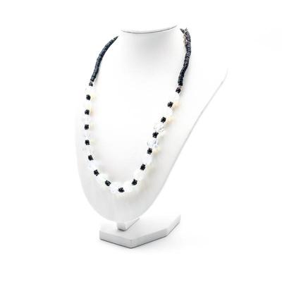 Black and Iridescent Plastic Bead Necklace