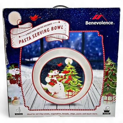 Benevolence Ceramic Holiday Pasta Serving Bowl