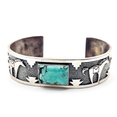 Carolyn Pollack Sterling Silver Cuff Bracelet with Turquoise