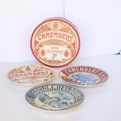 Set of 3 Camembert Cheese Advertising Plates by BIA Cordon Bleu 2003