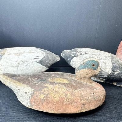 3 Vintage Working Duck Decoys