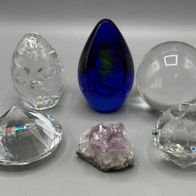 Vintage Art Glass, Crystal Paperweights And More 