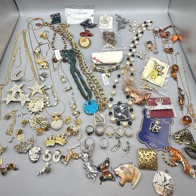 Golden Sparkles Costume Jewelry Lot 