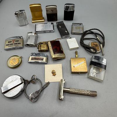 Vintage Gentlemen’s Lot Lighters, Razor And More 