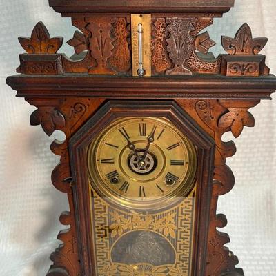 E. Ingraham Walnut "Pansy" Shelf Clock