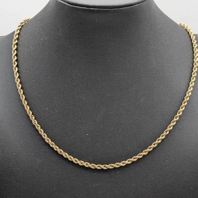14K Gold Rope Chain Necklace....18"