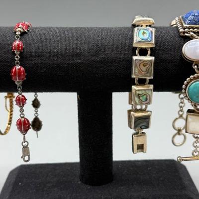 Four Vintage Sterling Silver Bracelets 