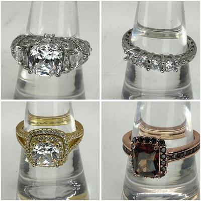 Four Gold Plated Sterling Silver Rings