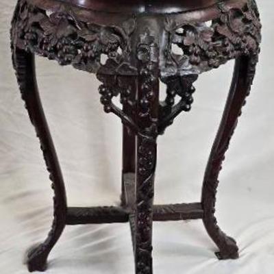 Rosewood & Marble Plant Stand